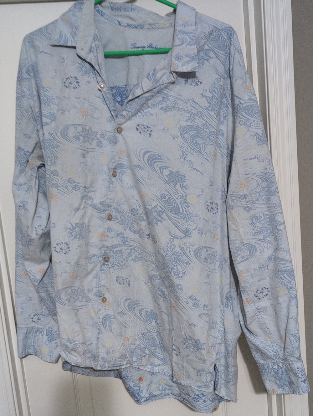 Tommy Bahama Light Blue Patterned Men's Shirt Jacket